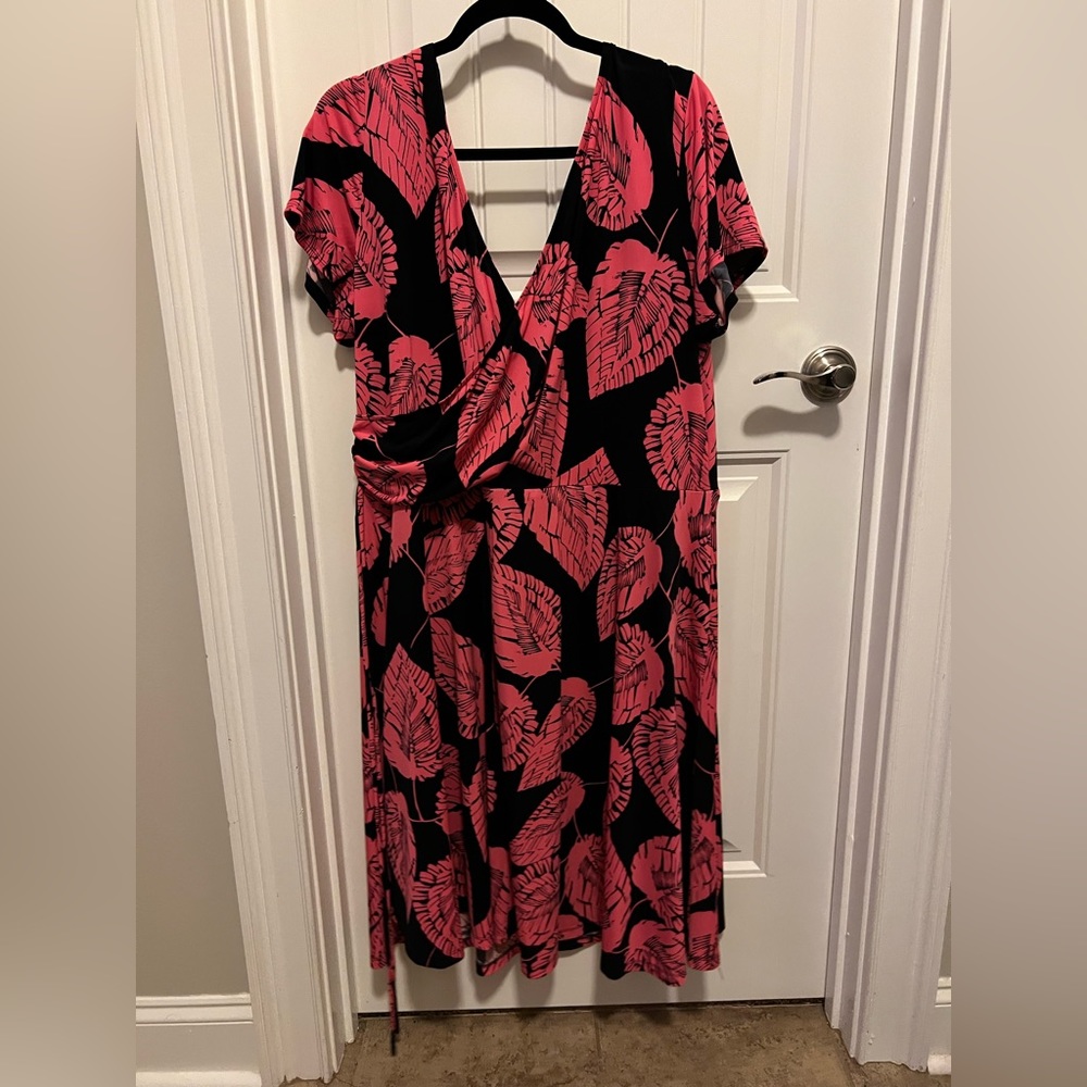 Pink and black patterned dress